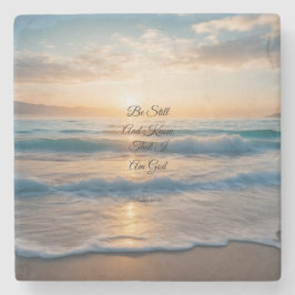 Porta-copo De Pedra "Fique E Saiba Que Sou Deus"