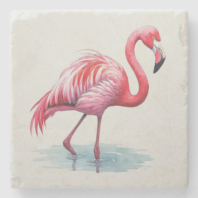 Porta-copo De Pedra Flamingo (Frente)