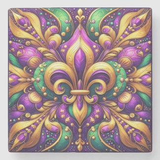 Porta-copo De Pedra fleur de lis mardi gras