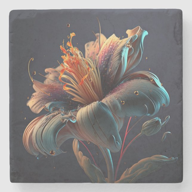 Porta-copo De Pedra Flor (Frente)