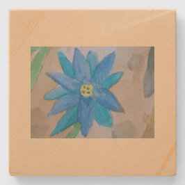 Porta-copo De Pedra Flor Azul