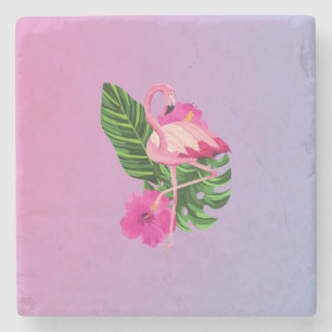 Porta-copo De Pedra Flor cor-de-rosa, colorido