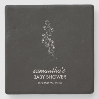 Porta-copo De Pedra Flor de Arte de Linha Elegante Preta