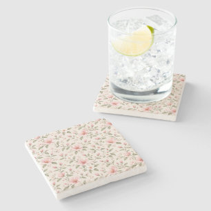Porta-copo De Pedra Flor de Cerejeira Rosa Suave Padrão Floral Sem Cos