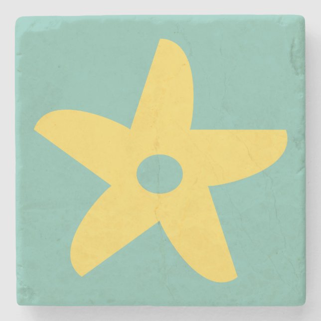 Porta-copo De Pedra Flor Engraçado (Frente)