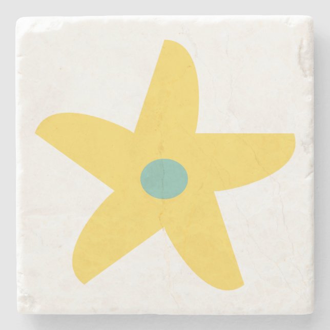 Porta-copo De Pedra Flor Engraçado (Frente)