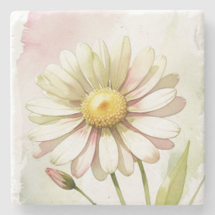 Porta-copo De Pedra Flor Moderna Profissional de Aquarela Daisy