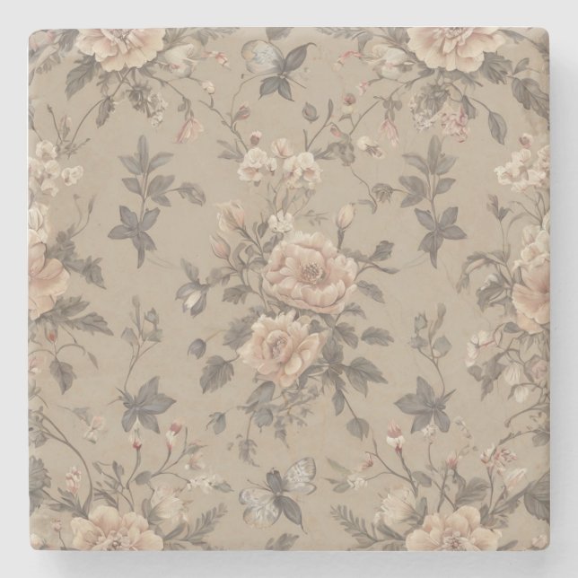 Porta-copo De Pedra floral (Frente)