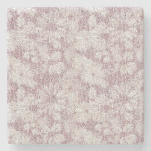 Porta-copo De Pedra Floral Daisy Velvety Rosa Poeirento