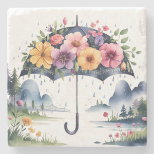 Porta-copo De Pedra Floral Durável e Decorativo Protetor Contra Bebida