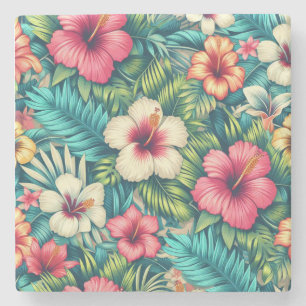 Porta-copo De Pedra Floral havaiano/tropical