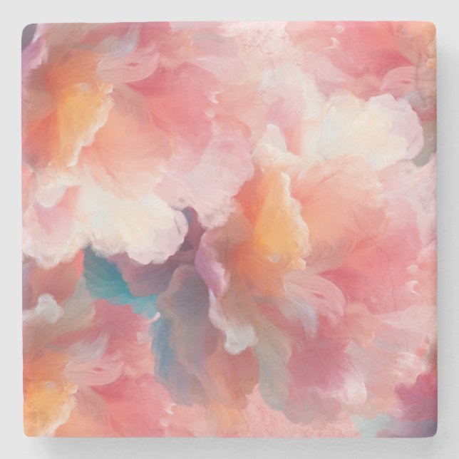 Porta-copo De Pedra Floral Paper Plate (Frente)