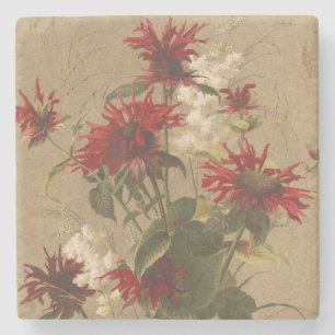 Porta-copo De Pedra Floral Vermelho e Borgonha sofisticado contra o be