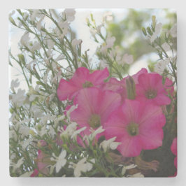 Porta-copo De Pedra Flores brancas e cor-de-rosa - Martha's Vineyard