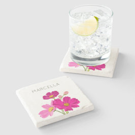 Porta-copo De Pedra Flores de Cosmos do Jardim Brilhante Coloridas Per