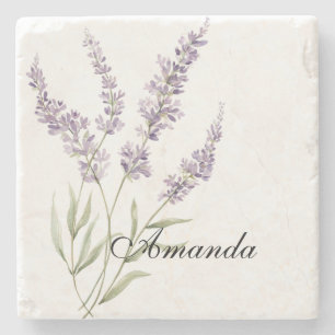 Porta-copo De Pedra Flores de Lavanda Bonitas de Aniversário