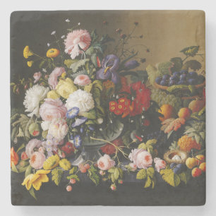 Porta-copo De Pedra Flores e Frutas de Vintage Stress Life