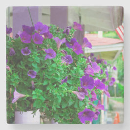 Porta-copo De Pedra Flores Roxas - Vinha de Martha