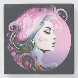 Porta-copo De Pedra "Flourish Feminina" Beleza das Mulheres