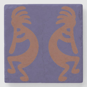 Porta-copo De Pedra Flute Playing Kokopelli Figura: Vermelho enferruja