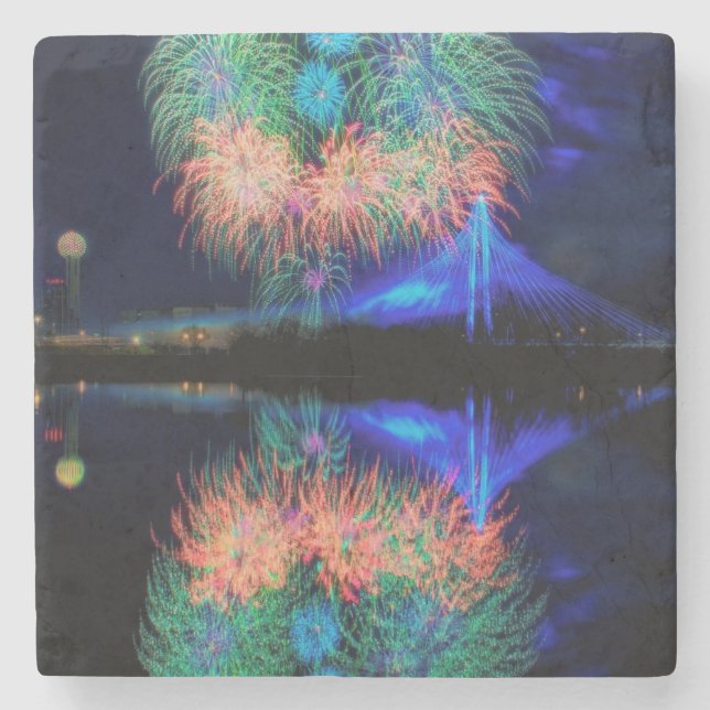 Porta-copo De Pedra Fogos-de-artifício (Frente)