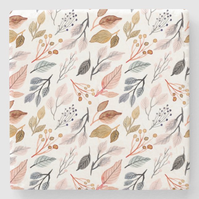 Porta-copo De Pedra folhas de árvores (Frente)