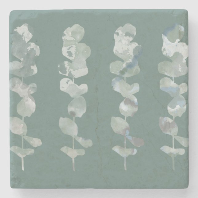 Porta-copo De Pedra Folhas de Eucalipto (Frente)