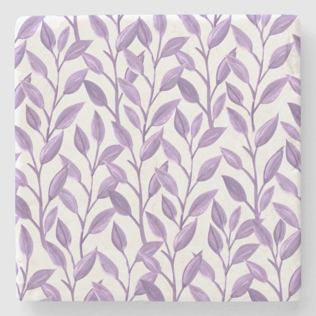 Porta-copo De Pedra Folhas de lavanda (Frente)