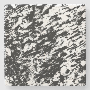 Porta-copo De Pedra Formação de gelo Abstrato a preto e branco