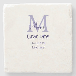 Porta-copo De Pedra Formando adicione nome monograma roxo simples m