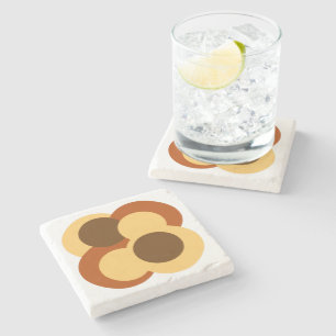 Porta-copo De Pedra Formas circulares geométricas de Abstrato 70s