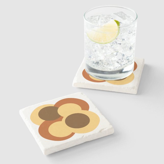 Porta-copo De Pedra Formas circulares geométricas de Abstrato 70s (Lateral)