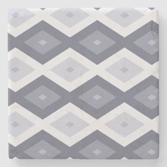 Porta-copo De Pedra Formas de diamante de cinza azul (Frente)