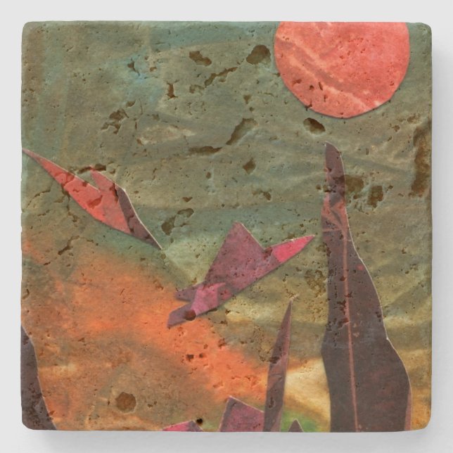 Porta-copo De Pedra Formas de vida alienígena de "Aves-Fogo" do Sci-Fi (Frente)