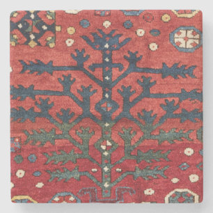 Porta-copo De Pedra Formas Geométricas Persas III Vermelhas Brilhante