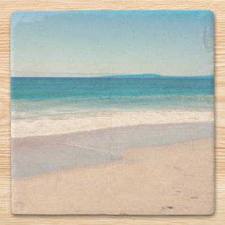 Porta-copo De Pedra Foto da Praia Oceano Azul Cênica