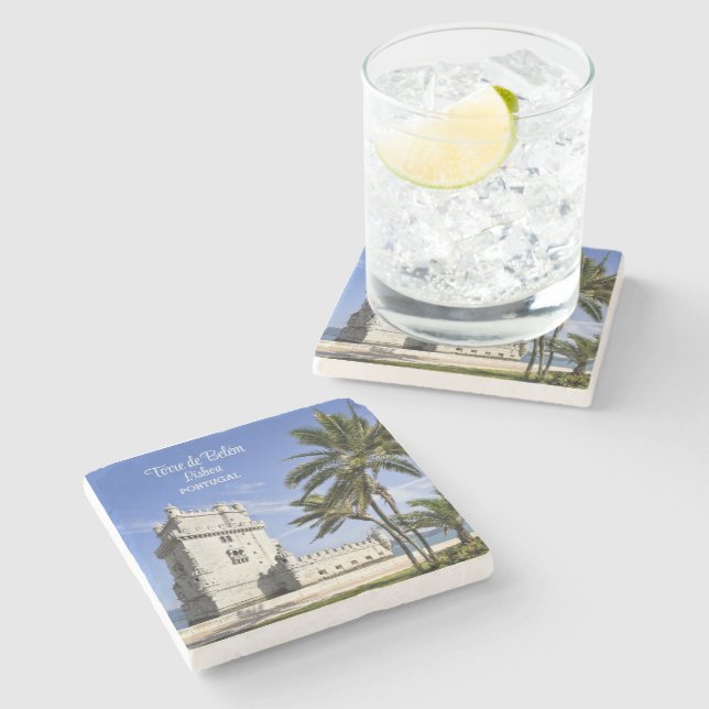 Porta-copo De Pedra Foto da Torre Belém, Lisboa, Portugal (Lateral)