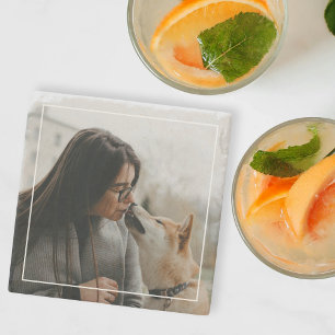 Porta-copo De Pedra Foto de animal de estimação personalizada