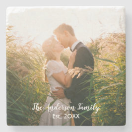 Porta-copo De Pedra Foto de casamento personalizada