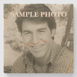 Porta-copo De Pedra Foto de família personalizada em tom sépia de hera