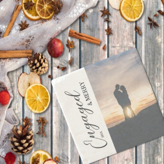 Porta-copo De Pedra Foto do Casal Engajado e Feliz (Criador carregado)