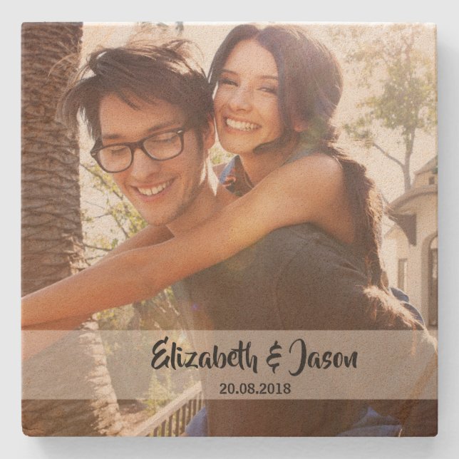 Porta-copo De Pedra Foto personalizada (Frente)