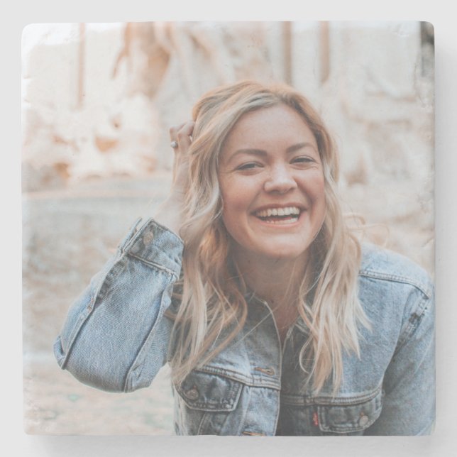 Porta-copo De Pedra Foto personalizada (Frente)