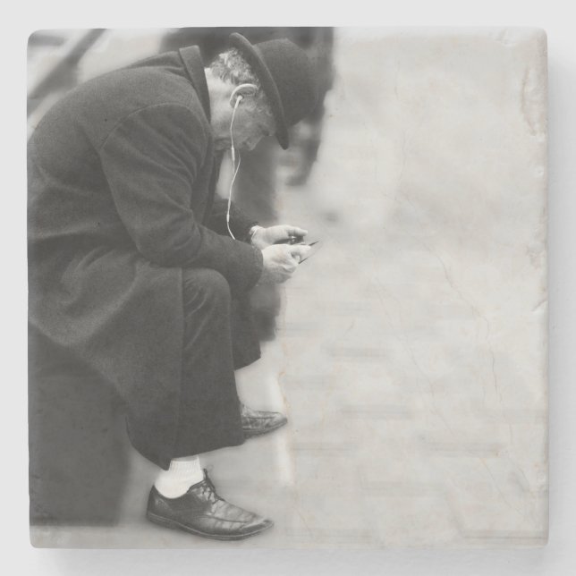 Porta-copo De Pedra Foto urbana da rua da Nova Iorque (Frente)