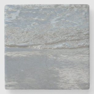 Porta-copo De Pedra Fotografia Abstrata de Água Lamba na Praia
