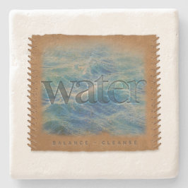 Porta-copo De Pedra Four Elements - Water - Limestone Coaster