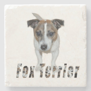 Porta-copo De Pedra Fox Terrier E Fox Terrier Logo,