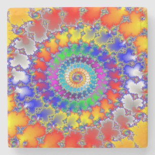 Porta-copo De Pedra Fractal Psicedélico