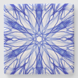Porta-copo De Pedra Fractal Real e Azul Médio