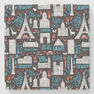 Porta-copo De Pedra França  Padrão de símbolos